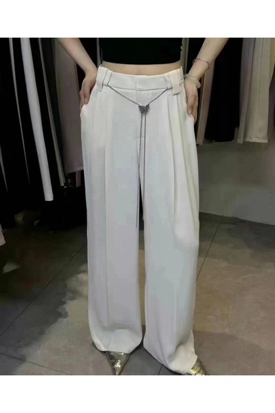 1way Long trousers with a chain belt