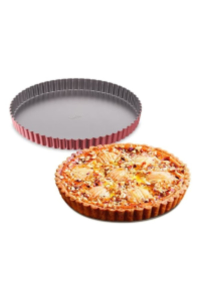 TEFAL Delibake baking pan, 28 cm, removable base, non-stick coating, silver/red