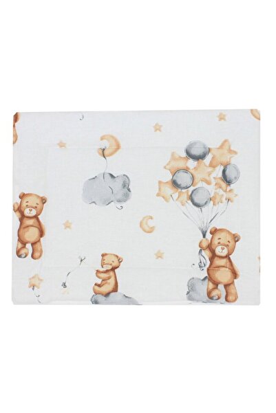 PRICHINDEL Pernă subțire, bumbac, ursuleț cu baloane, alb, 37 x 28 cm