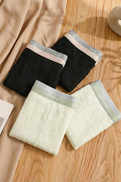 inkarix 4-Pack Black-Green Men's Boxer Glad and Comfortable Anti-Sweat Breathable Cotton Boxer