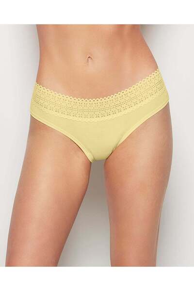 La senza Hipster Panty with Lace Trim in Mellow Yellow