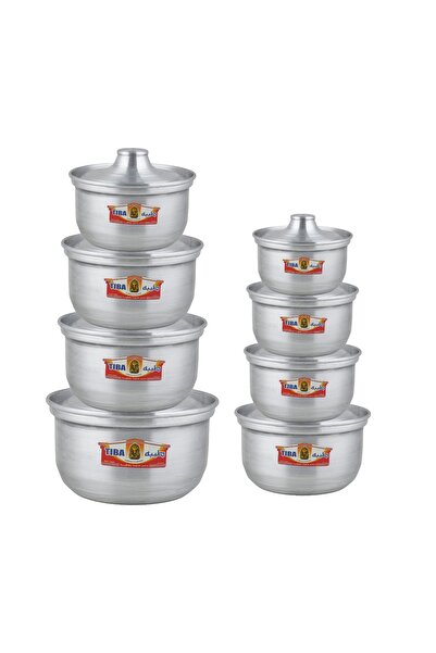 tiba Egyptian pyramid-shaped aluminum pots, 8 pieces, size 16/36