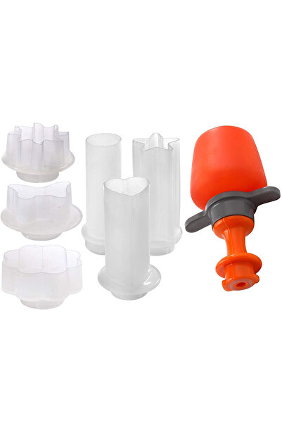 Bukate Set of 6 Molds and Pump for Decorating and Peeling Fruit, Orange, Bukate®