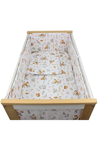 PRICHINDEL Set de lenjerie de pat pentru pătuț, 5 piese, bumbac, Vulpea mică,...