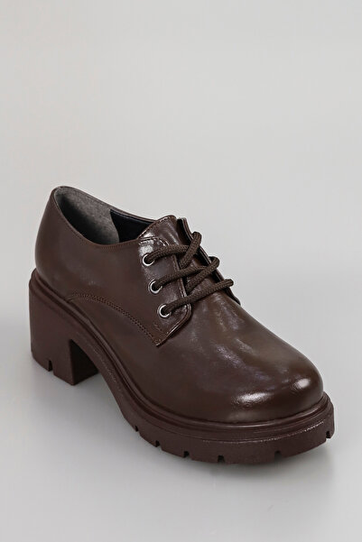 kajal ayakkabı Jvl 023 Lace-Up Thick Heeled Loafer