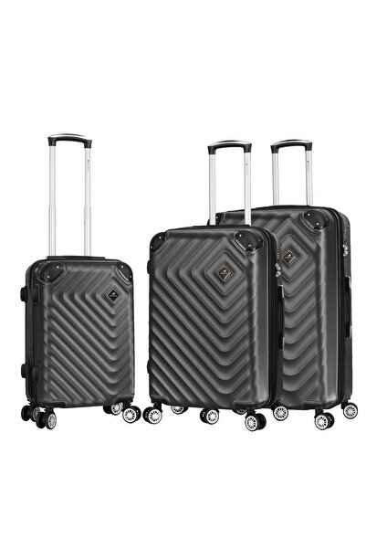 Madisson Set cărucior SW44103, ABS, blocare, 4 roți duble, 3 piese, antracit