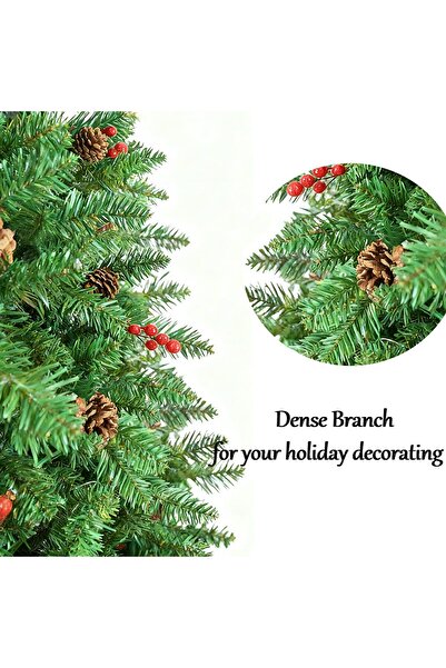 Yoawllty 2.1m (6.8ft) Artificial Christmas Tree with 10m Warm White Lights & 1200 Branch Tips