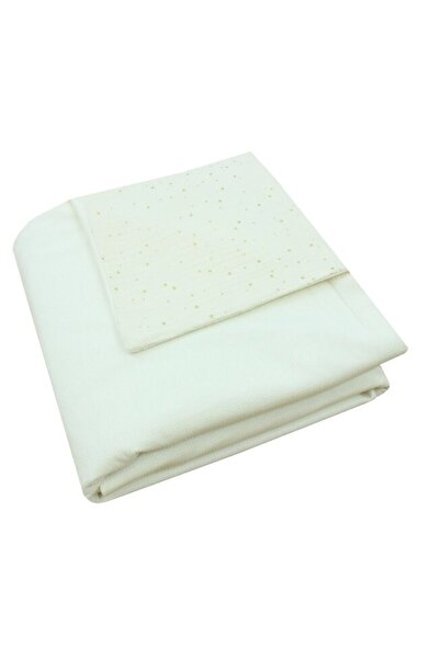PRICHINDEL Velvet Deluxe Baby Blanket, muslin reverse Dots, ivory, 80 x 100 cm