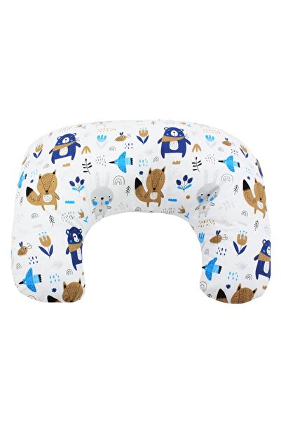 PRICHINDEL Pernă de alăptat, bumbac, cu husă detașabilă, Ursuleț cu eșarfă al...