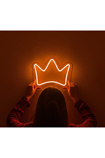 Poznan Lighting Taç Şeklinde Neon LED Işık Duvar Dekor Aydınlatma