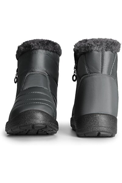 Dream Pairs Winter Short Waterproof Ankle Boots for Women, Gray, Size 40 EU