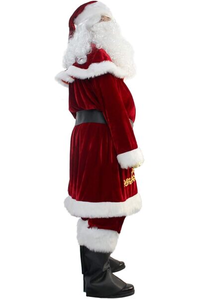 Generic RR-INTL Men's Deluxe Santa Suit 12PCS Christmas Adult Santa Claus Costume