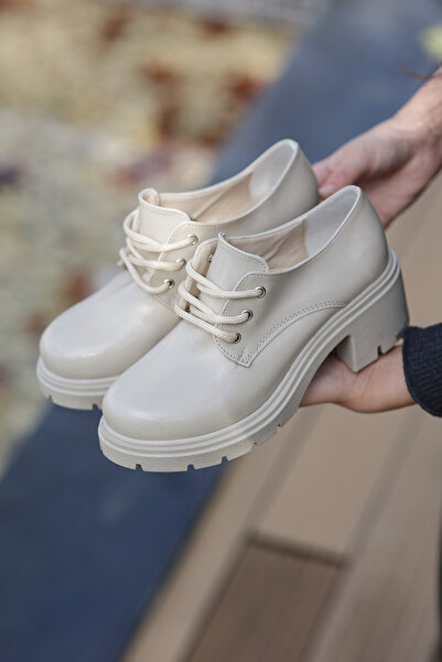 kajal ayakkabı Jvl 023 Lace-Up Thick Heeled Loafer