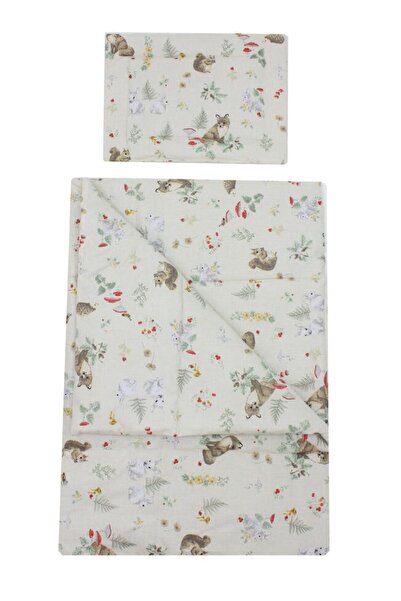 PRICHINDEL Set de lenjerie de pat din bumbac, 2 piese, Little Fox, 120x60 cm,...