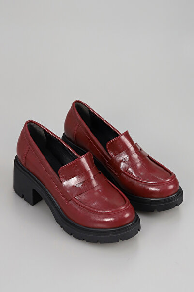 kajal ayakkabı Jvl 025 Classic Thick Heeled Loafer