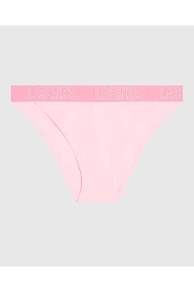 La senza سروال داخلي قصير بساق عالية مع شعار باللون الوردي