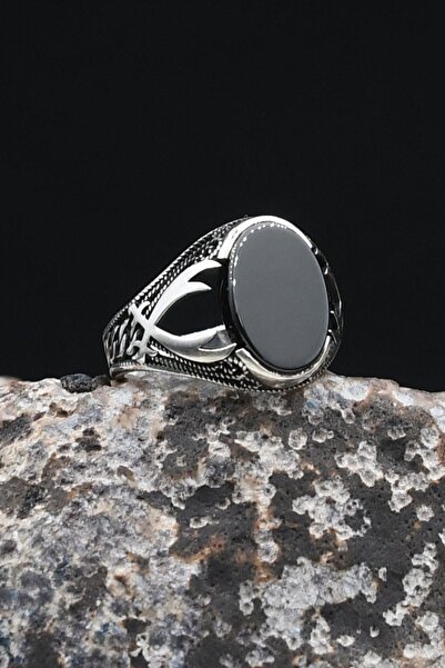 Prestige Hz. Ali Zülfikar Kılıcı 925 Ayar Gümüş Yüzük Siyah Oniks Taşlı 902433