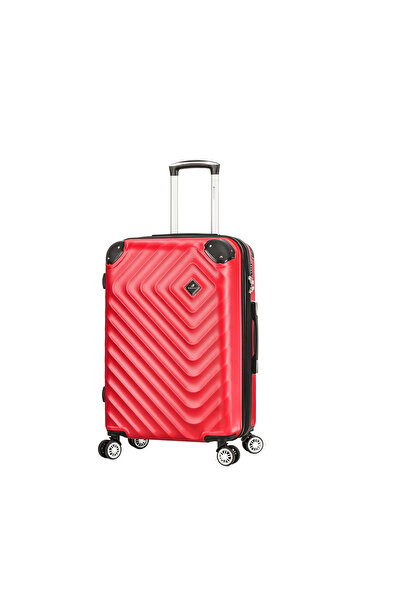 Madisson SW44103 medium extendable trolley, ABS, lock, 4 double wheels, 67 cm, red