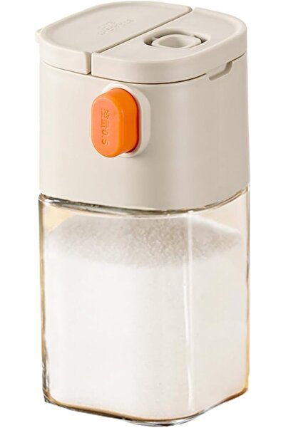 COOYA 180ml Dual-use Quantitative Seasoning Pot Press-Type Glass Seasoning Bottle Salt Shaker Jar Pepper S