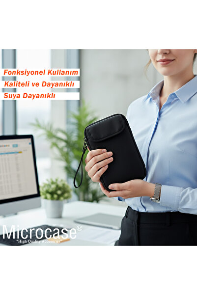 Microcase 9 Bölmeli Küçük Kablo Organizeri Stylus Pen Akıllı Kalem Slotlu AL5389