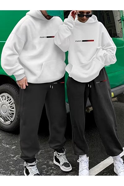 Flaubert Falubert-Unisex Printed Oversized Sweatahırt -Sweatpants 2-Piece Set Mn0