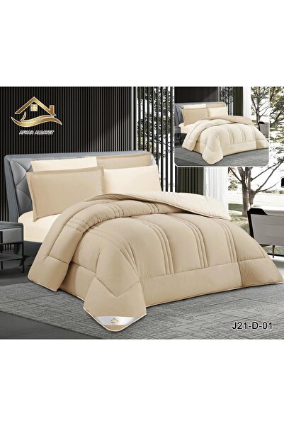 Afkar Albayet Double bed sheet set, 6 pieces, plain microfiber