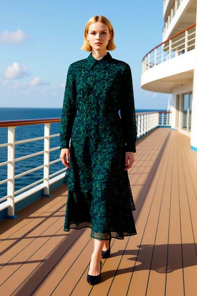 BENERLY Women Maxi Skirt High Waist Animal Print Chiffon Fit Functional Durab...