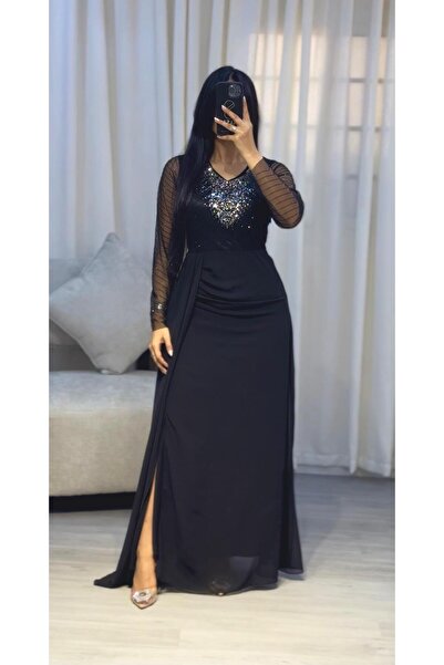 SELSAL فستان سهرة طويل مطرز