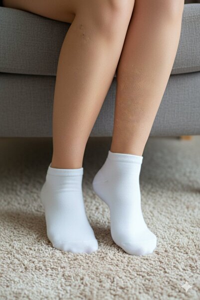 RICHMOST Women's Ankle Socks White 5 Pack (36 - 40)