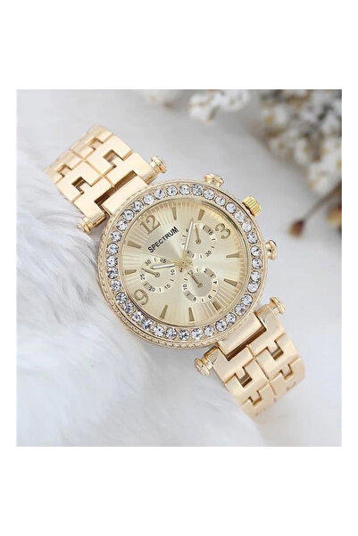 byhodi Elegant and Stylish Special Design Zircon Stone Metal Wrist Watch (gold)