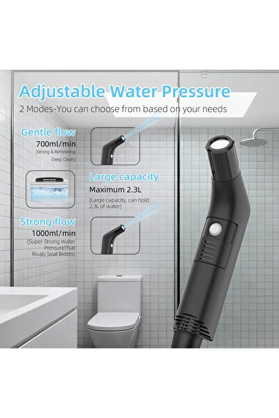 Generic Electric Rechargeable Handheld Travel Bidet Sprayer with 2.3L Tank (JP2201)