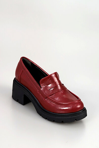 kajal ayakkabı Jvl 025 Classic Thick Heeled Loafer