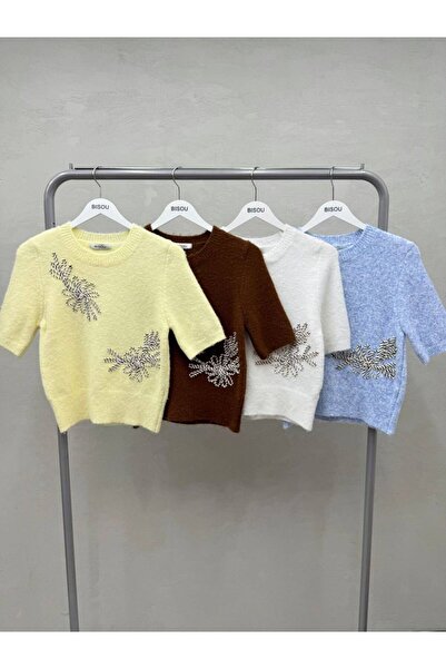 OYERGA MODA Women's Short Sleeve Sweater