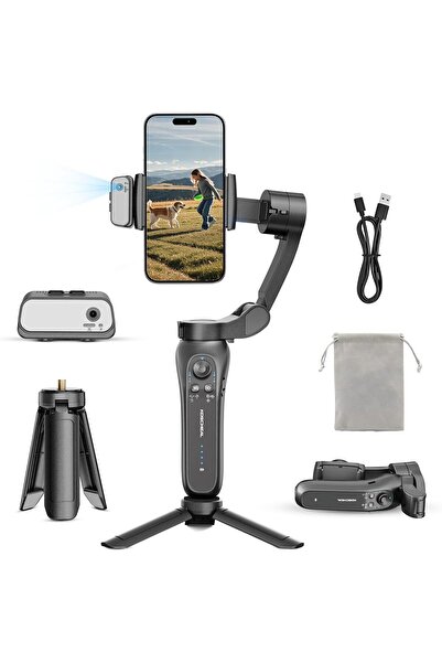 KOSCHEAL Portable Foldable 3-Axis Cell Phone Gimbal Stabilizer for Android & iOS