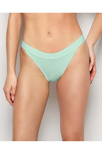 La senza سروال داخلي جذاب مع شريط شعار باللون الأخضر الضبابي