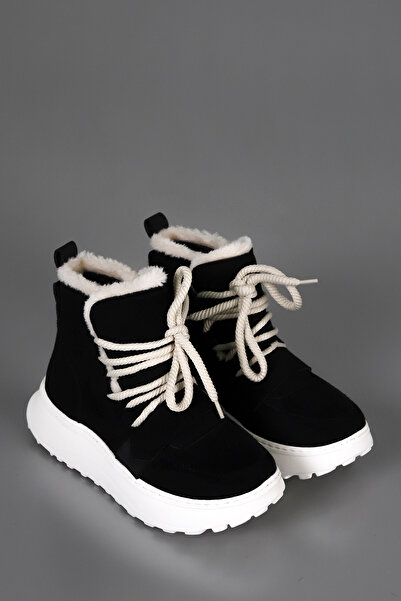 kajal ayakkabı BTD02 Μπότες με λεπτομέρεια από γούνα με σχοινί