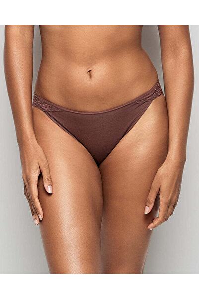 La senza Cheeky Panty with Lace Trim in Dusty Cedar