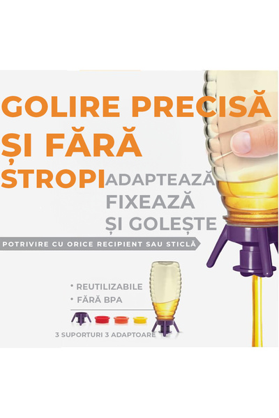 Bukate Set of 6 Bottle Emptying Caps, Adaptable to Any Size, Multicolor, Bukate®