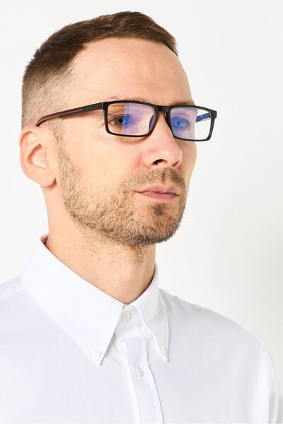 A & A Glasses Men WR-S6913S Rectangular Reading Glasses, Black