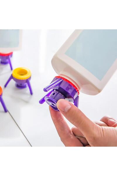 Bukate Set of 6 Bottle Emptying Caps, Adaptable to Any Size, Multicolor, Bukate®