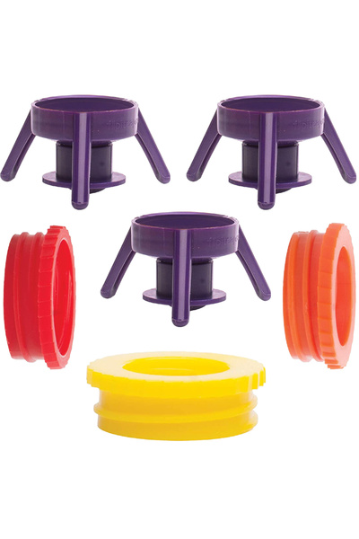 Bukate Set of 6 Bottle Emptying Caps, Adaptable to Any Size, Multicolor, Bukate®