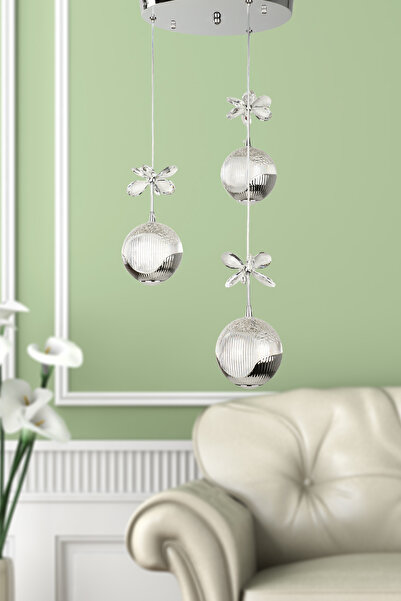 Begüsa Neron 3.Lü Avize Krom Kaplama