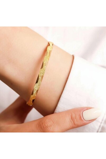 15 gr (GRAM) Zikzak Simli Çöp Bilezik 22 Ayar Altın Yatırımlık İşçiliksiz