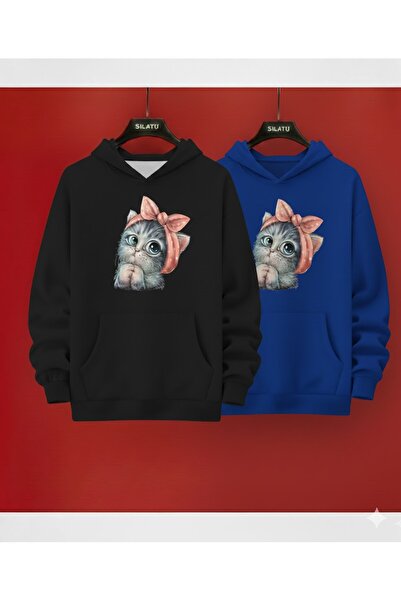 SILATU Hanorac cu glugă cu pisică drăguță (pachet de 2)