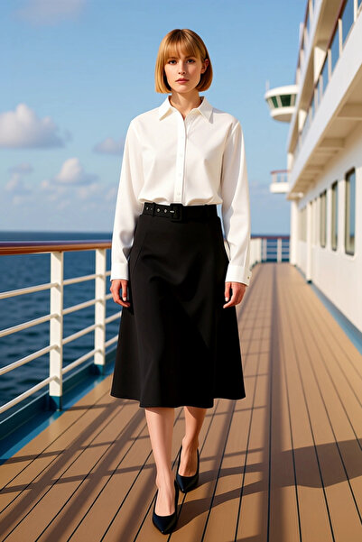 BENERLY Fusta maxi cu talie înaltă pentru femei, model simplu, tricotată elas...