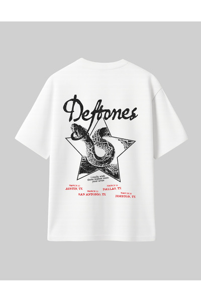 RF Studio Deftones Printed 100% Cotton Unisex Oversized Rock T-Shirt Tee Shirt