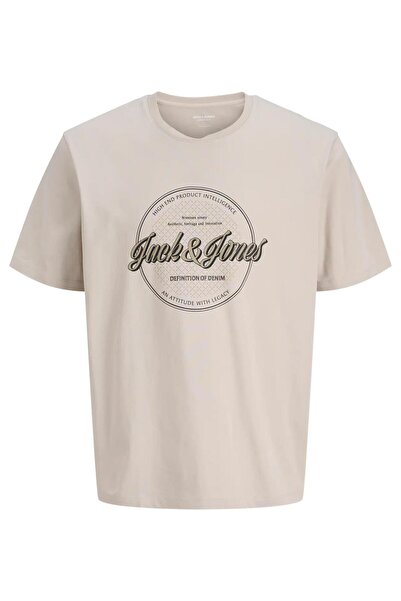 Jack & Jones JACK&JONES 12294516 JJEDOVER ON YAZILI BATTAL BUYUK BEDEN KISA K...