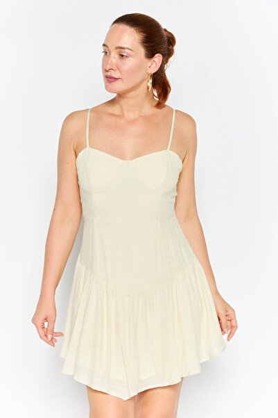 Ei8th Hour Women Solid Mini Casual Dress, Ivory