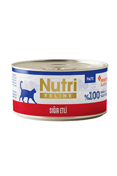 Nutri Feline Sığır Etli Tahılsız Yetişkin Kedi Maması 70gr X 24 Adet