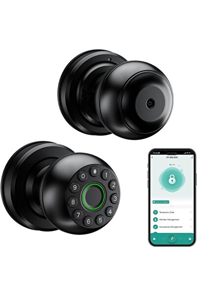 NALACAL 413 Smart Fingerprint Door Lock – Biometric Door Knob with Keypad & A...